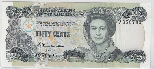 Bahamas ½ Dollar 1974 P42a Qn.Elizabeth UNC .B3A