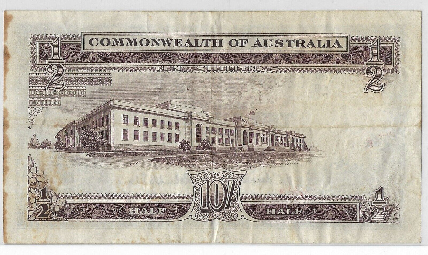 Australia,Commonwealth,10 shillings (1954),AD/19  022063.P29a AVF,AU1a
