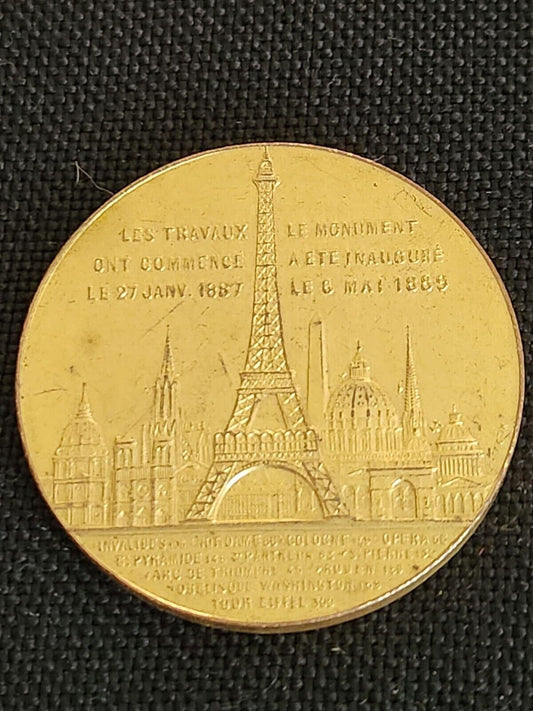 France Medal 1889 Memory Of Coins Souvenir The Eiffel Tower.PC20