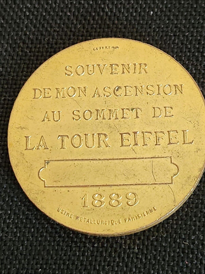 France Medal 1889 Memory Of Coins Souvenir The Eiffel Tower.PC20