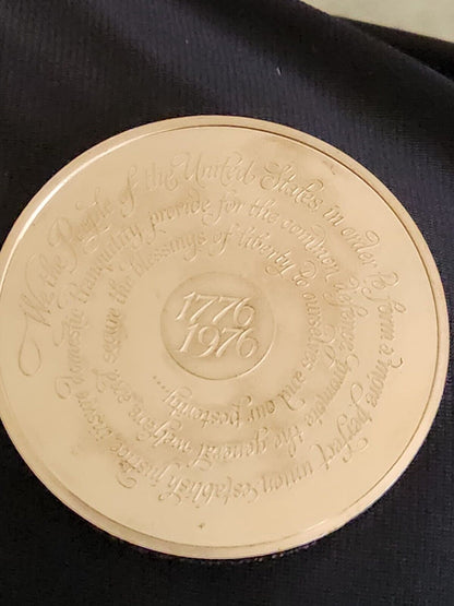 Franklin Mint Solid Bronze Bicentennial Presidential Profile Medallion.PC16