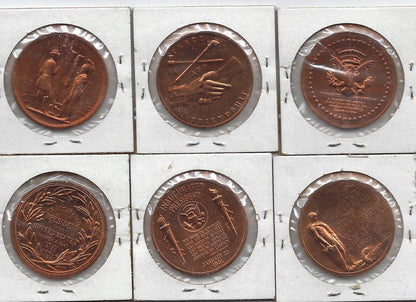 USA Presidential Tokens x 6 different presidents kennedy &5more about 1.3".PC4