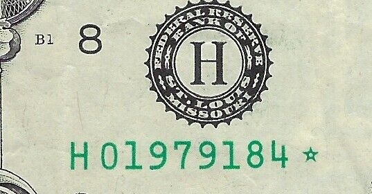 US$1 FRN Star Note,Fancy SN Birthday/Anniversary Date (1979  18  4 )VF-8H .RR3a