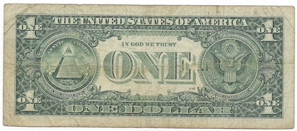 US$1 FRN Note,Fancy Serial No-Binary Lucky Semi Repeated(177 11 177) F . RR4