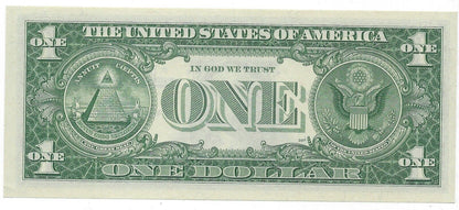 US Rare Trinary Lucky 888 & Radar Star Note - Silver Certificate US $1 -aUNC.57C